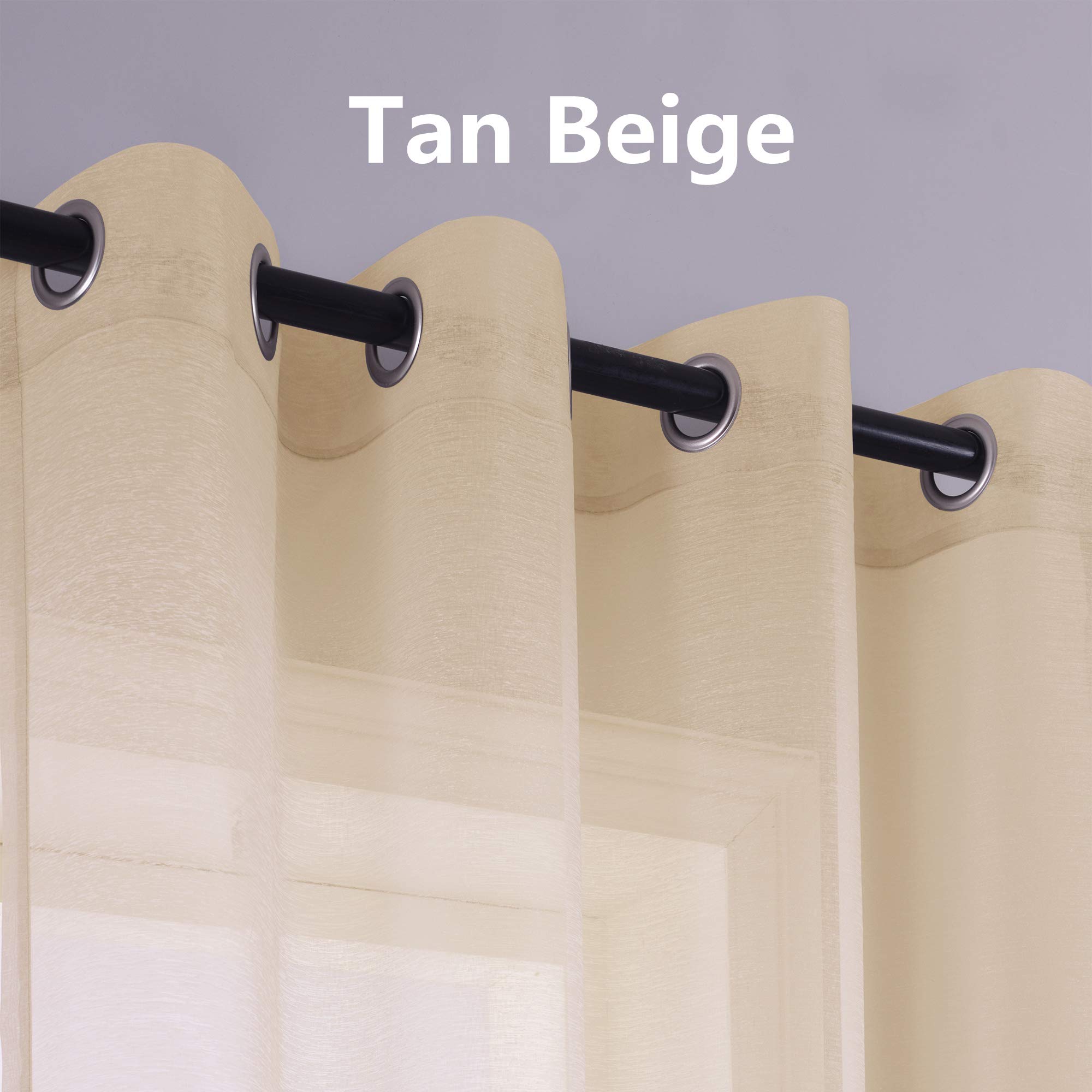 Amazon.com: Beige Sheer Curtains 63 Inch Length for Nursery Set of
